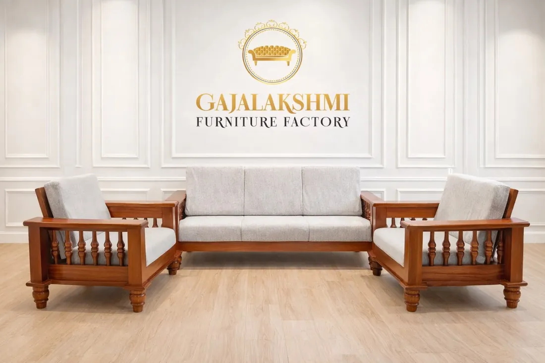Spindle Teak Sofa Set